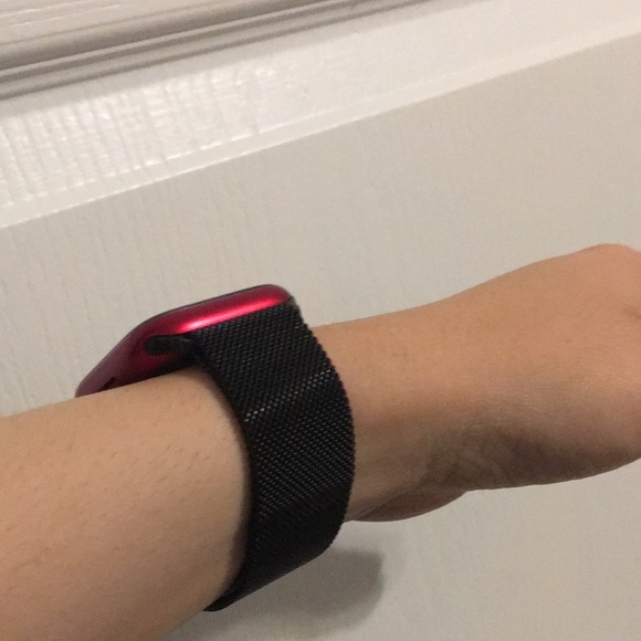 Black Steel Mesh Apple Watch Band - Picture 7 of 15